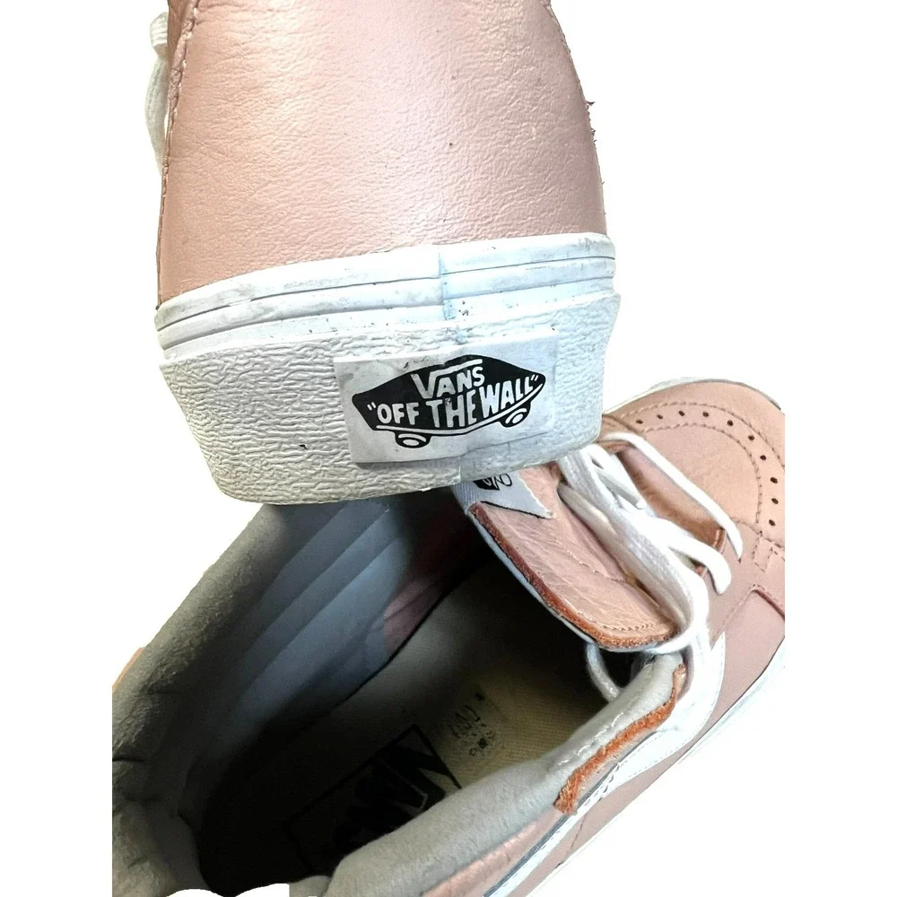 VANS Off the Wall SK8-Hi Reissue Sneaker High Top Pink Leather White Contrast, 9